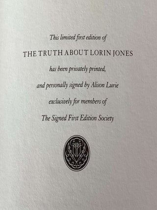The Truth About Lorin Jones (Signed Limited Ed.)