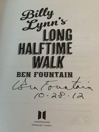 Billy Lynn's Long Halftime Walk (1st British)