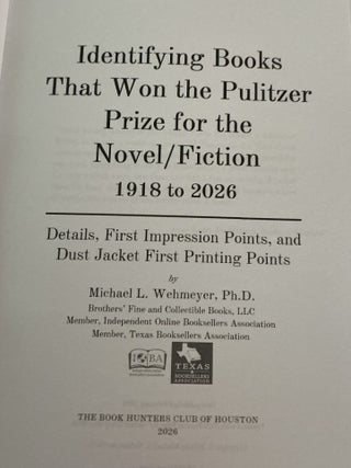 Identifying Books That Won the Pulitzer Prize for the Novel/Fiction: 1918 to 2026