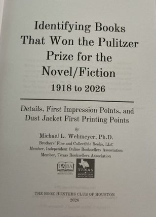 Identifying Books That Won the Pulitzer Prize for the Novel/Fiction: 1918 to 2026