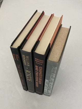 William Kennedy 4-Book Lot: Billy Phelan"s Greatest Game (signed), The Flaming Corsage (signed), Roscoe, Chango"s Beads and Two-Tone Shoes (signed)