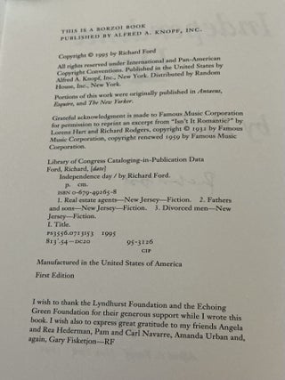 2-Book Lot of Pulitzer Prize for Fiction-winning Books: Independence Day (signed), The Known World (ARC)