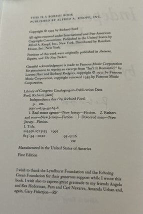 2-Book Lot of Pulitzer Prize for Fiction-winning Books: Independence Day (signed), The Known World (ARC)