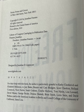 Jonathan Franzen 3-Book First Edition Lot: The Twenty-Seventh City (signed ARC), The Corrections, Freedom (signed)
