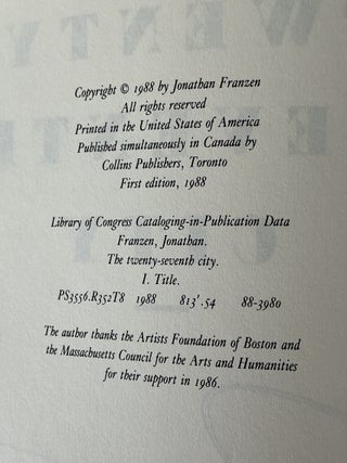 Jonathan Franzen 3-Book First Edition Lot: The Twenty-Seventh City (signed ARC), The Corrections, Freedom (signed)