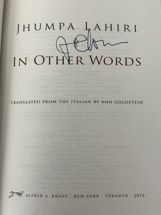 In Other Words 3-Book Lot: U.S. advance reader's edition and signed U.S. first edition, first Italian edition (In Altre Parole)