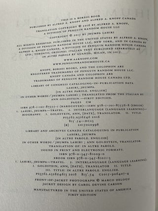 In Other Words 3-Book Lot: U.S. advance reader's edition and signed U.S. first edition, first Italian edition (In Altre Parole)