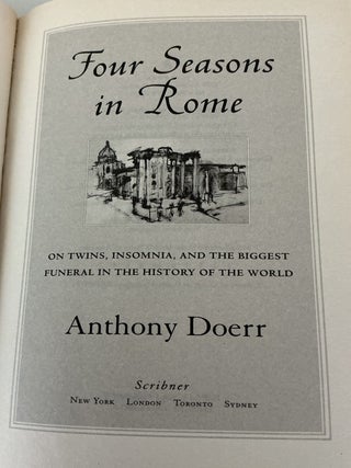 4-Book Lot: Four Seasons in Rome (proof, first edition), The Clothing of Books (proof, first edition)